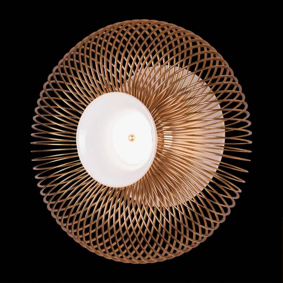 Oïna (Gold, White) Metal & Glass Wall Light
