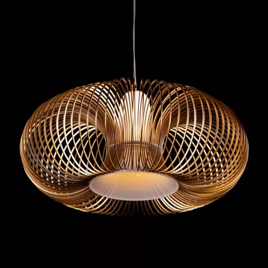 Oïna (Medium, Gold, White) Metal & Glass Pendant Light
