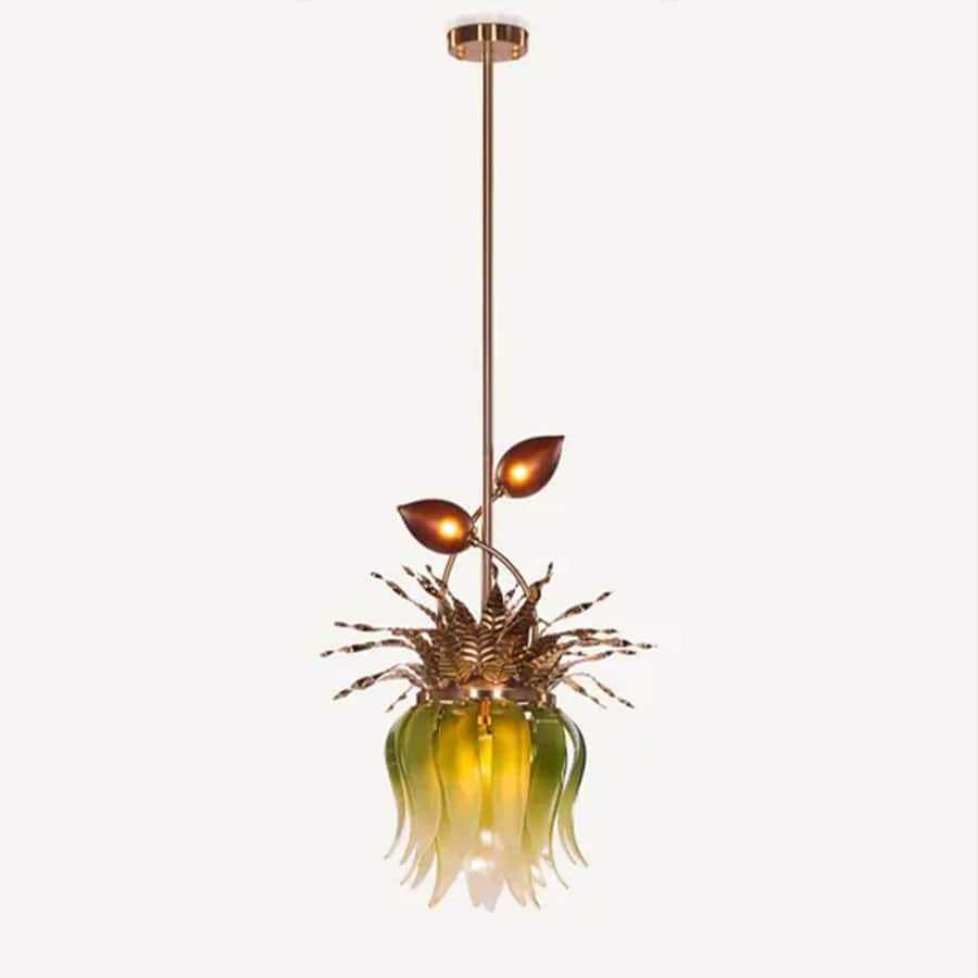 Konoha Glow (Gold, Green & Amber) Gradient Pendant Light