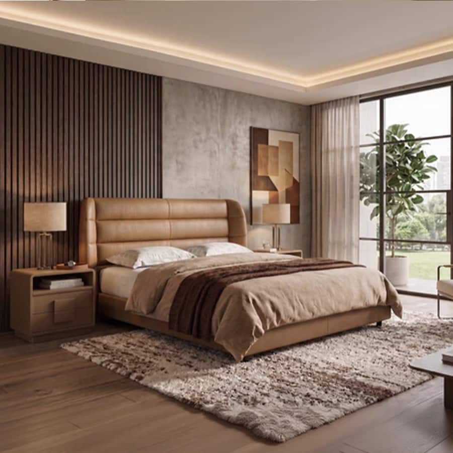 Silas Leather Bed
