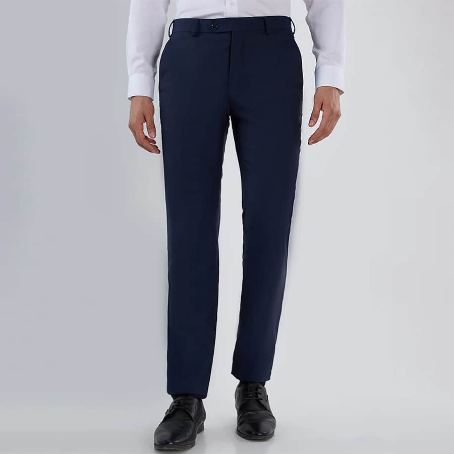 Park Avenue Men Blue Slim Fit Solid Trouser