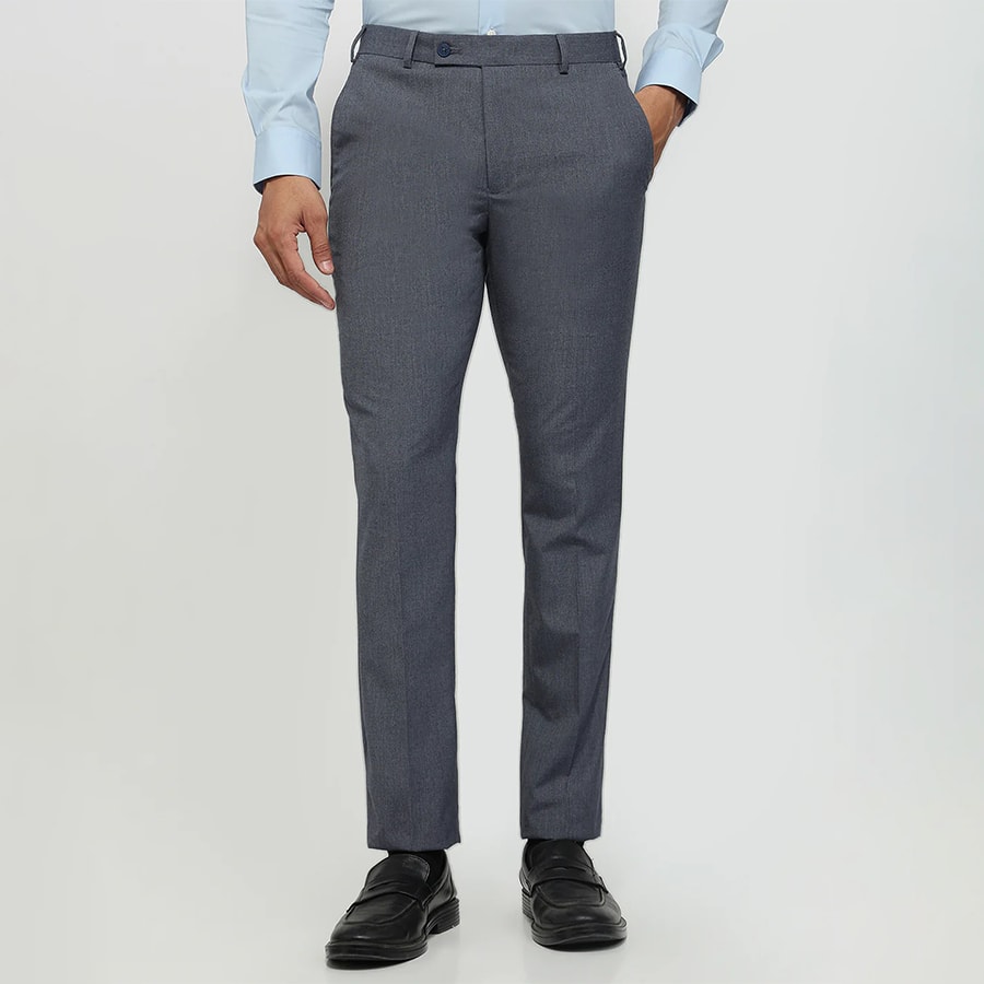 Park Avenue Men Blue Slim Fit Solid Trouser