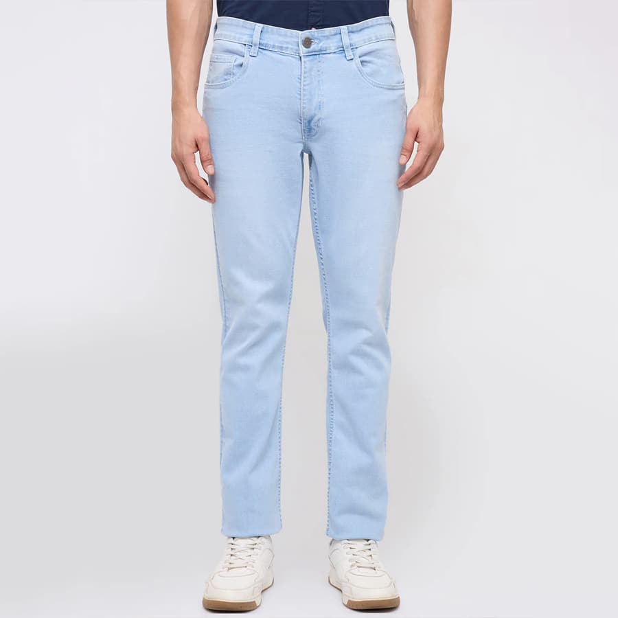 Colorplus Men Blue Mid Rise Regular Fit Plain Jeans
