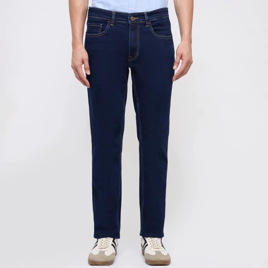 Colorplus Men Blue Mid Rise Regular Fit Plain Jeans