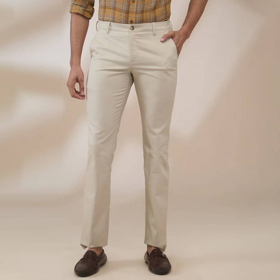 Colorplus Men Brown Slim Fit Solid Trouser