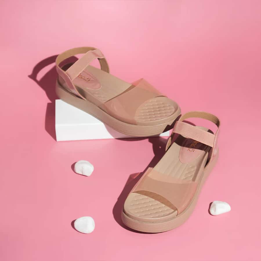 Women Peach Wedge Heels