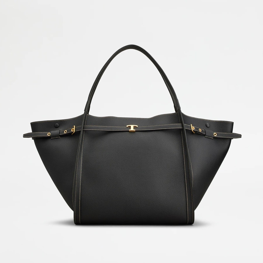 T Signature Shopping Bag in Leather Medium