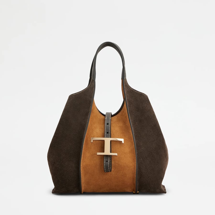 T Timeless Shopping Bag in Suede Mini