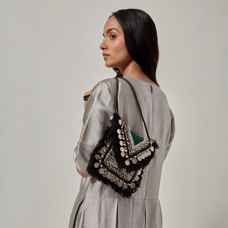Black Banjara Minion Clutch