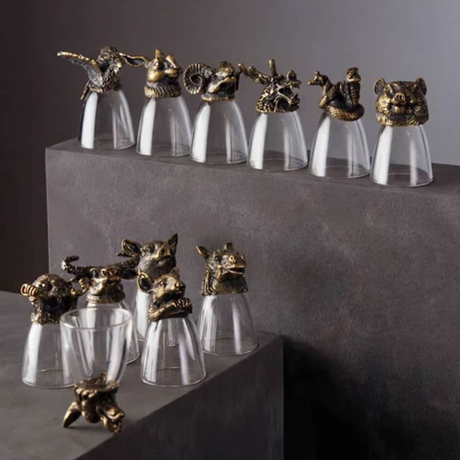 Animal Head Shooters Bronze - Set of 12