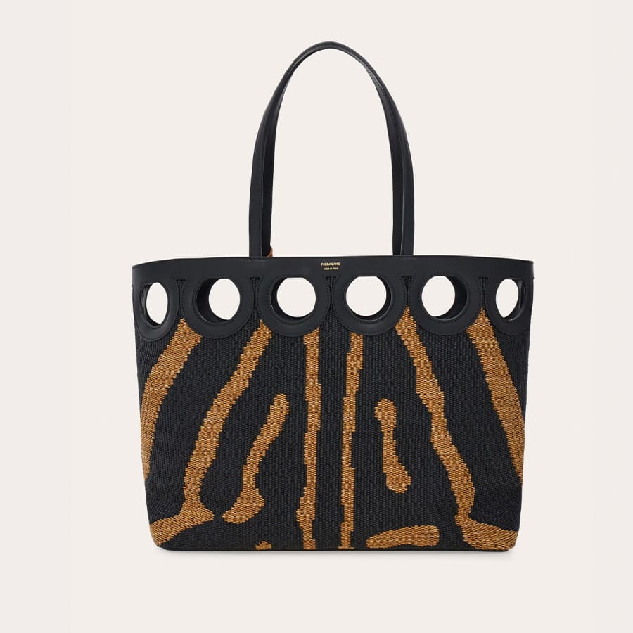 Gancini outline tote bag (L)