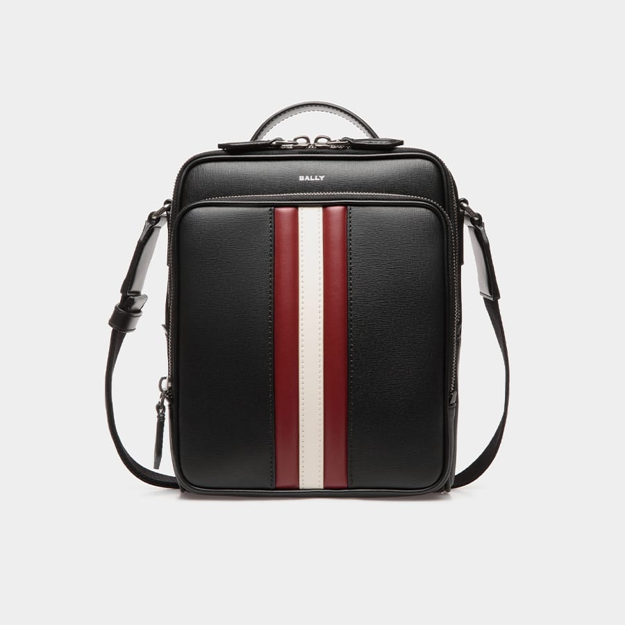 Mythos Crossbody Bag In Black Recycled Leather