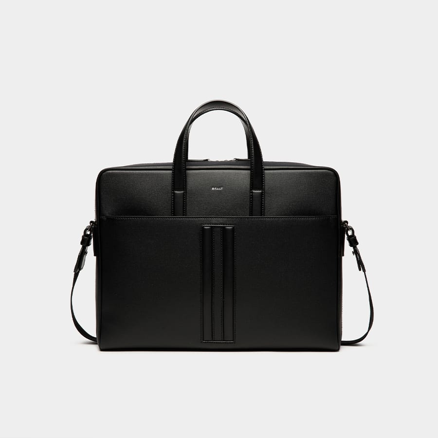 Mythos Briefcase In Black Recycled Leather
