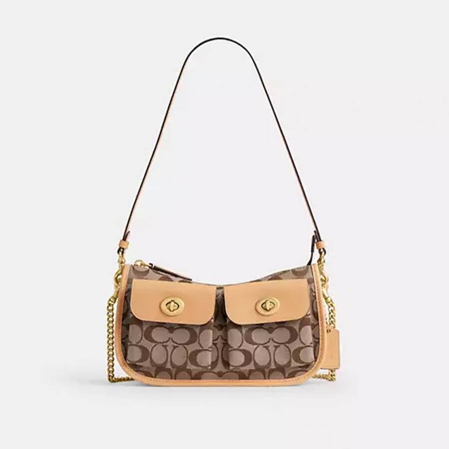 Twin Turnlock Waverly Bag In Signature Jacquard