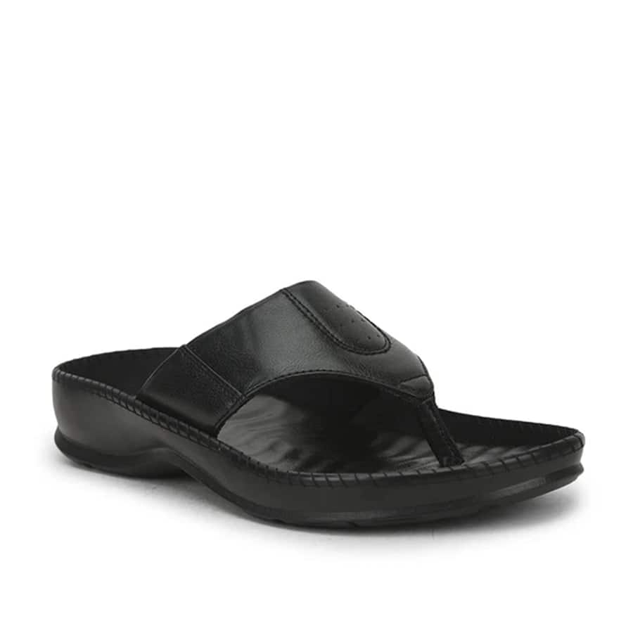 Coolers Black Casual Slipper For Men META-1 By Liberty