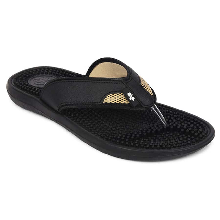 Black Casual Slipper For Men ACCUPRO1E By Liberty