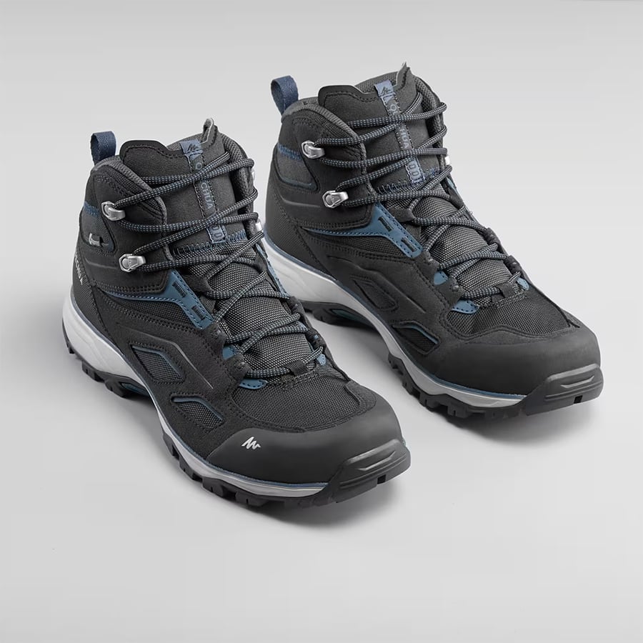 Sport Shoes Men MH100 Mid Waterproof Hiking Trekking Outdoor Trail Walking Breathable - Black
