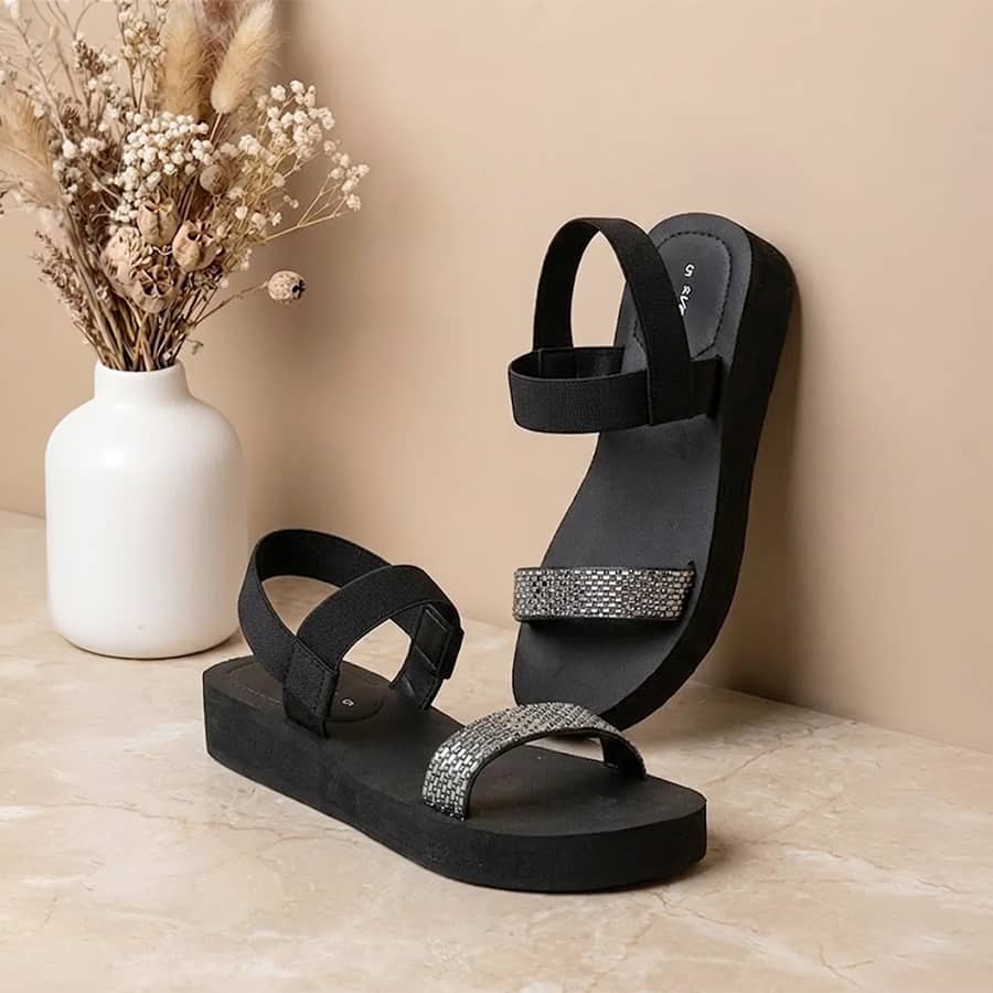 KHADIM Waves Platform Heel Slingback Sandal for Women