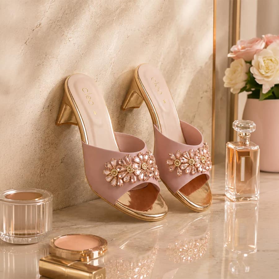 KHADIM Cleo High Heel Block Mule Slip-On Sandal for Women