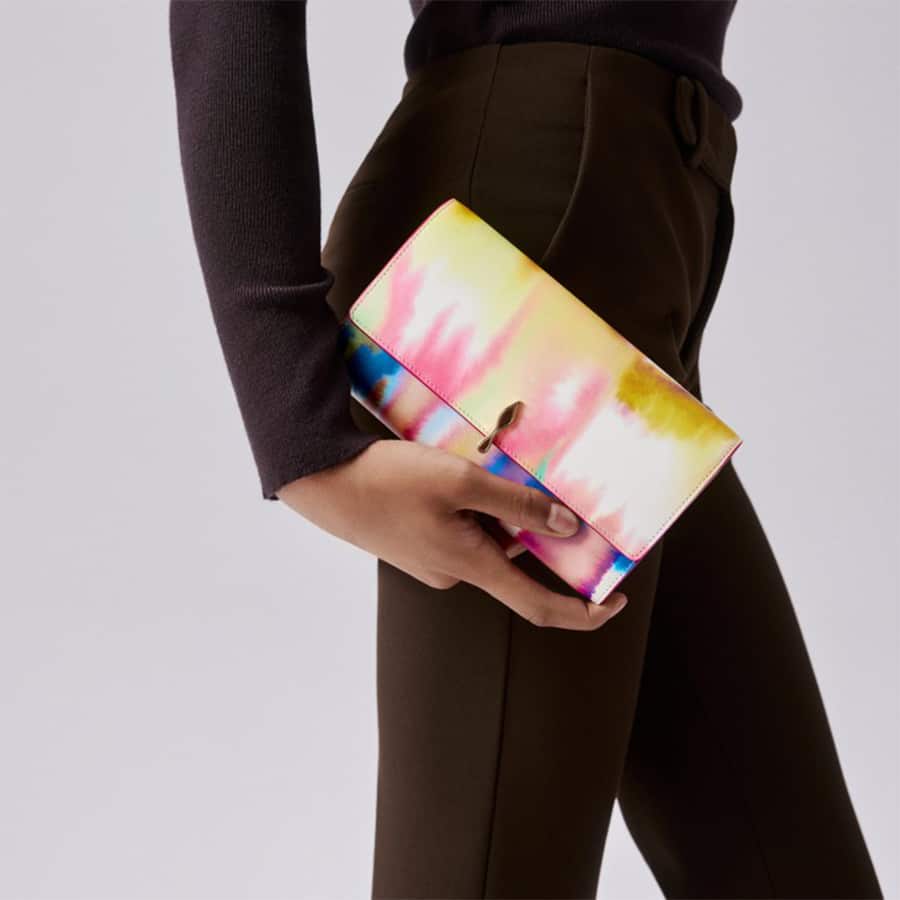 Bettina Wallet on chain - Tie-dye lamb nappa leather - Multicolor