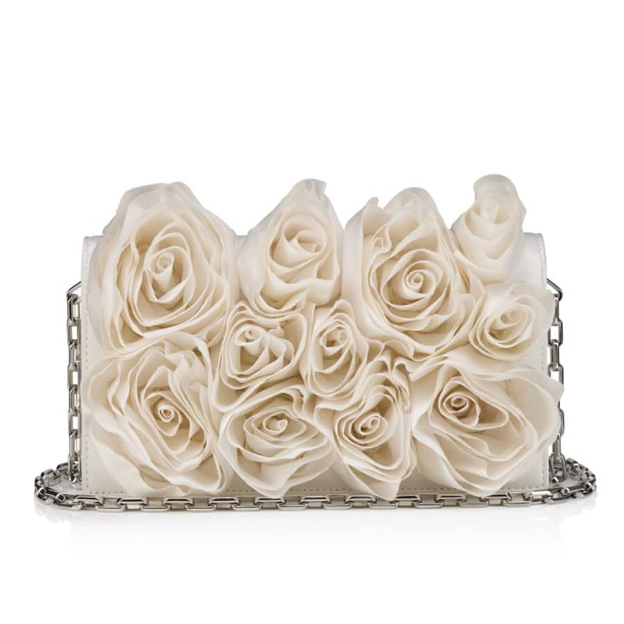 Bettina Clutch - Crepe satin - Bianco