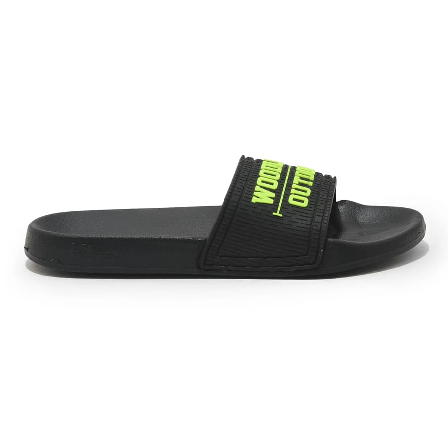 Black slide sandal for men