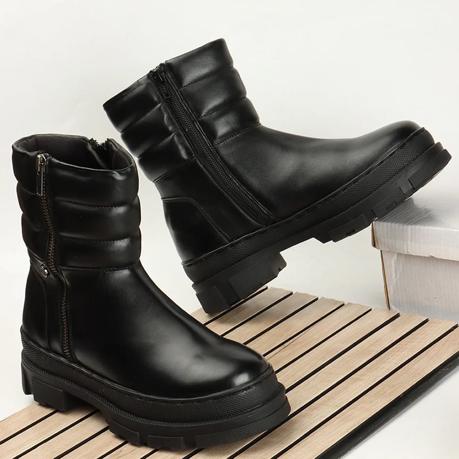Women's Padded Panel Mid-Calf Winter Boots