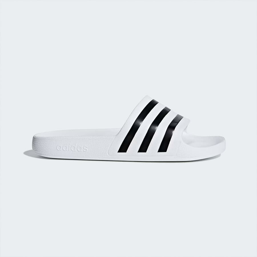 Adilette Aqua Slides - Cloud White / Core Black / Cloud White