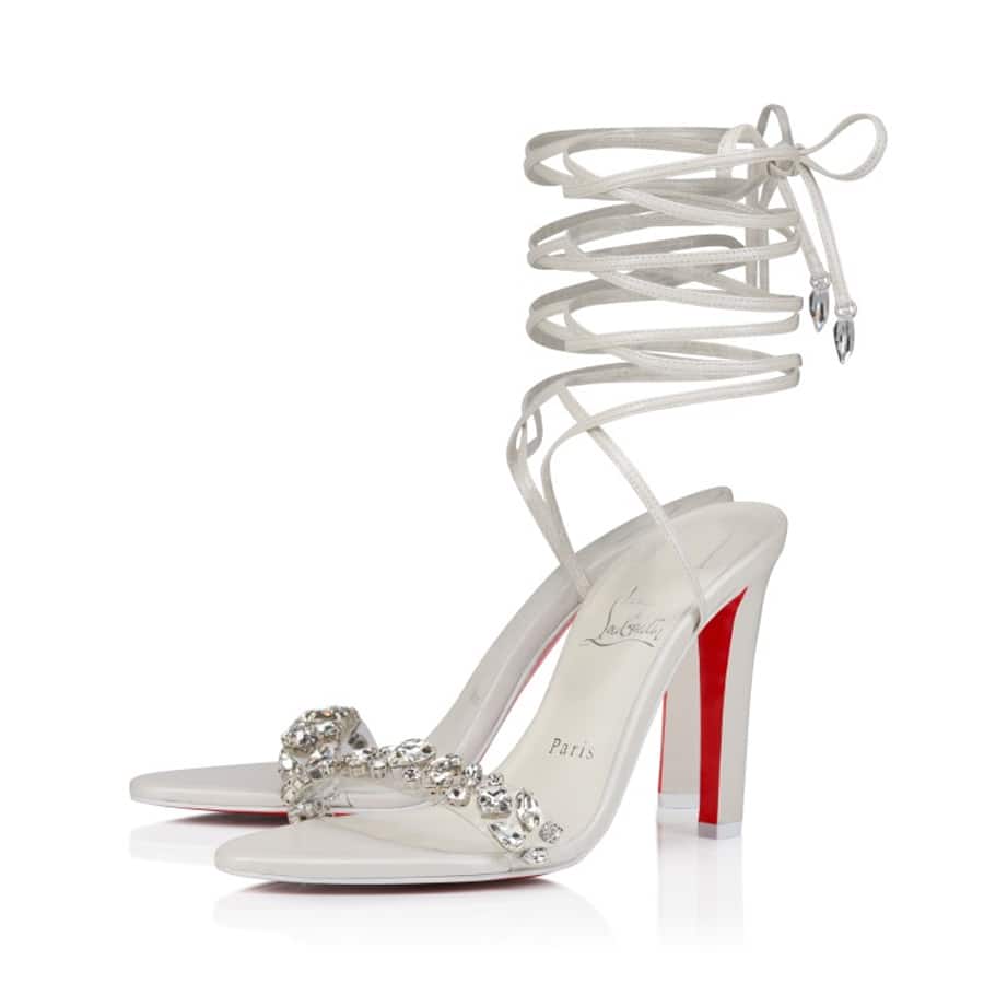 Fanny Jolly 100 mm Strappy sandals - TPU and pearled nappa leather - Bianco - Women