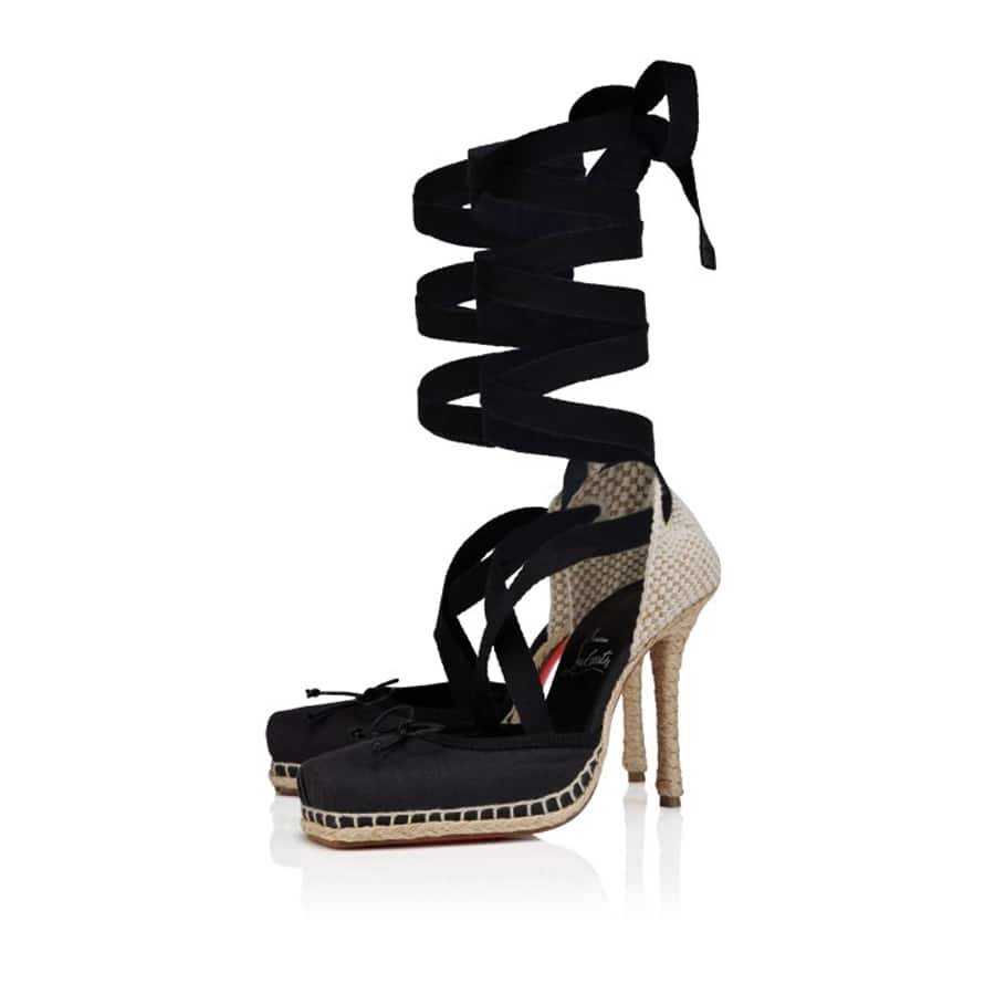 Cassiadrilla 100 mm Espadrilles - Fabric and calf leather - Black - Women