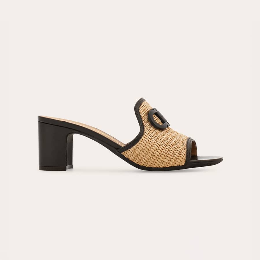 Gancini ornament mid-heel slide