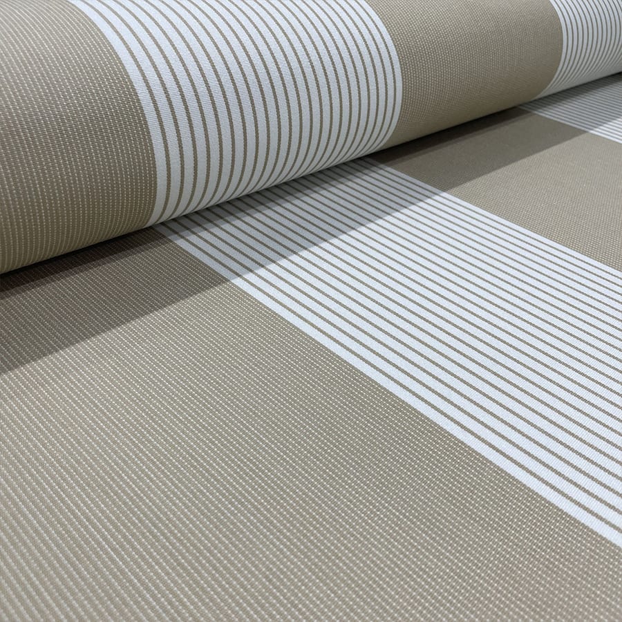 Premium White and Beige Stripes Acrylic Fabric (per Mtr.)