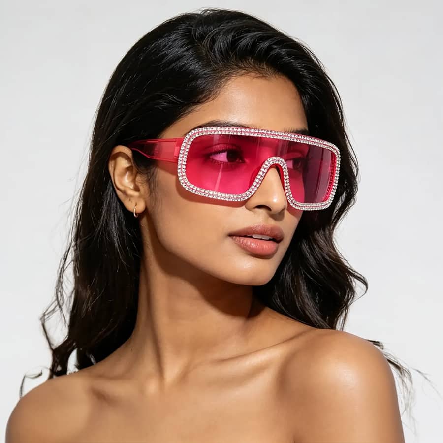 Pink Rhinestone Chic Sunglasses