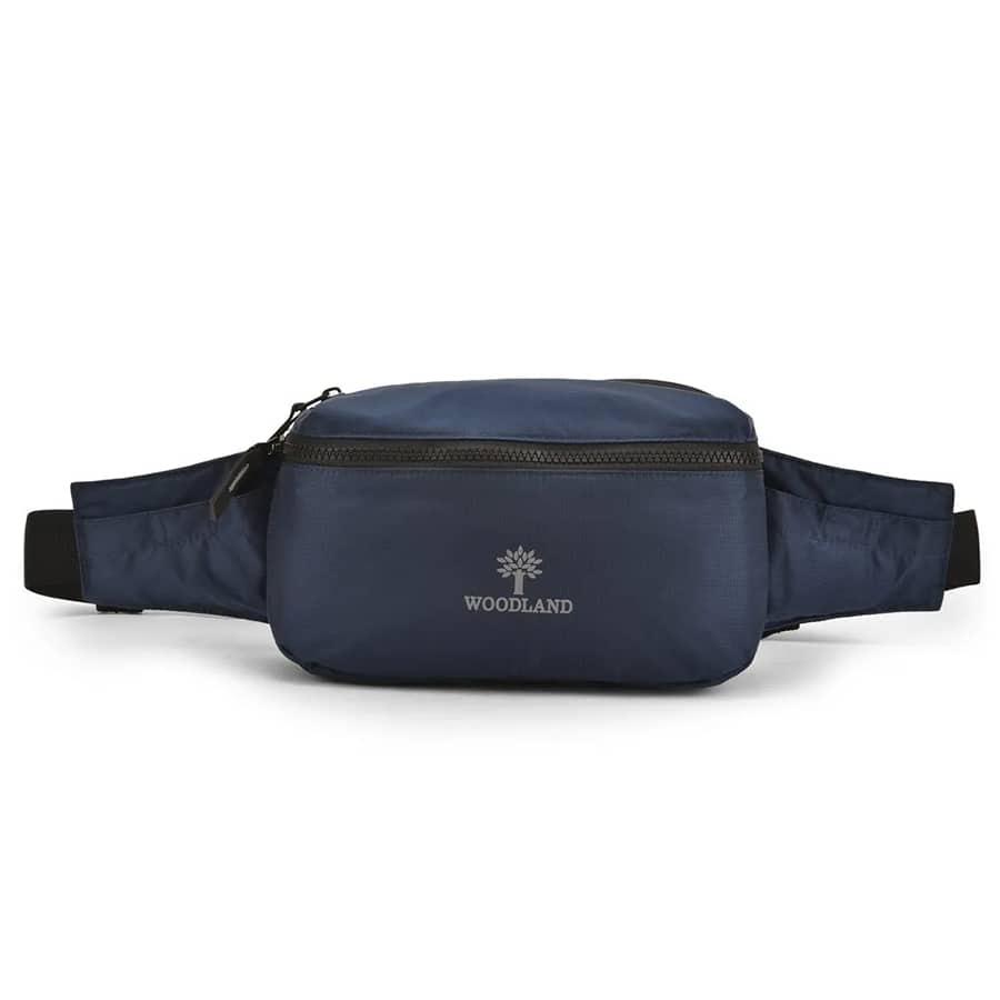 Blue waist travel pouch