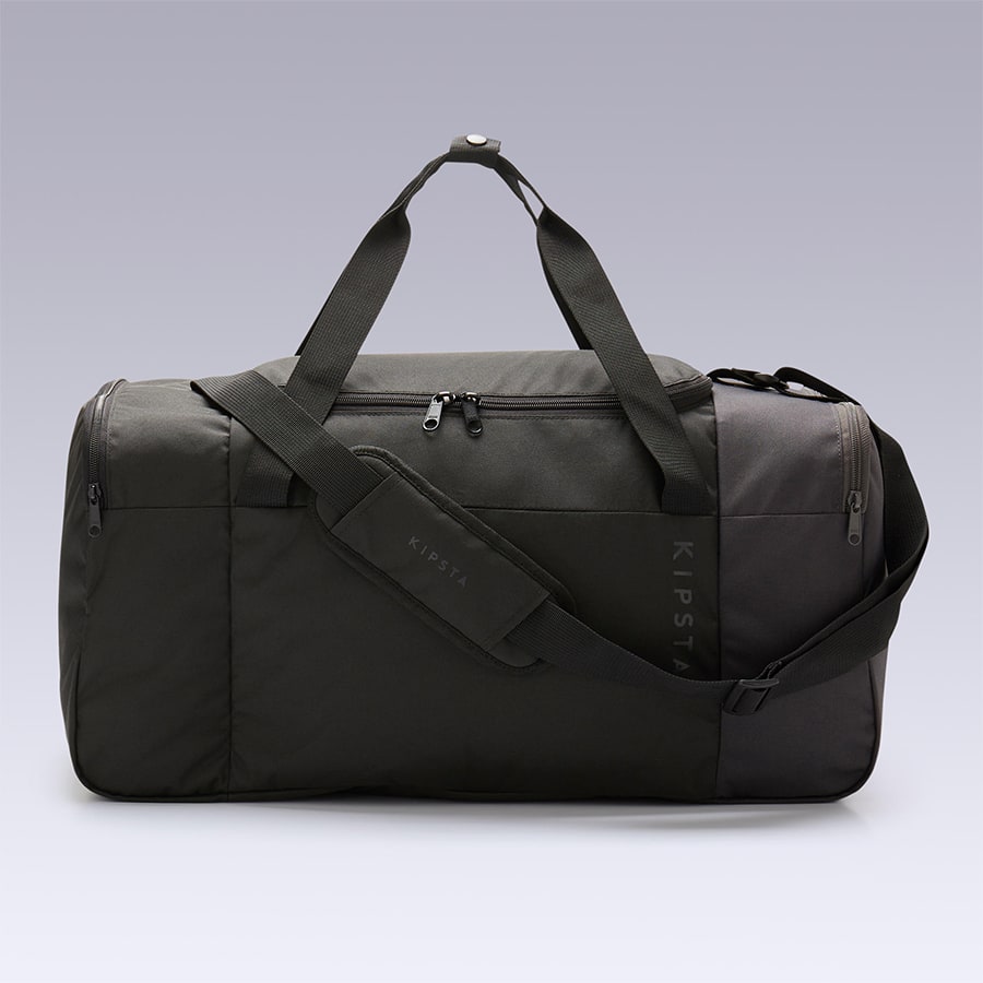 Football Duffle Bag, Lightweight, Multiple Compartment, 55L Capacity - Black