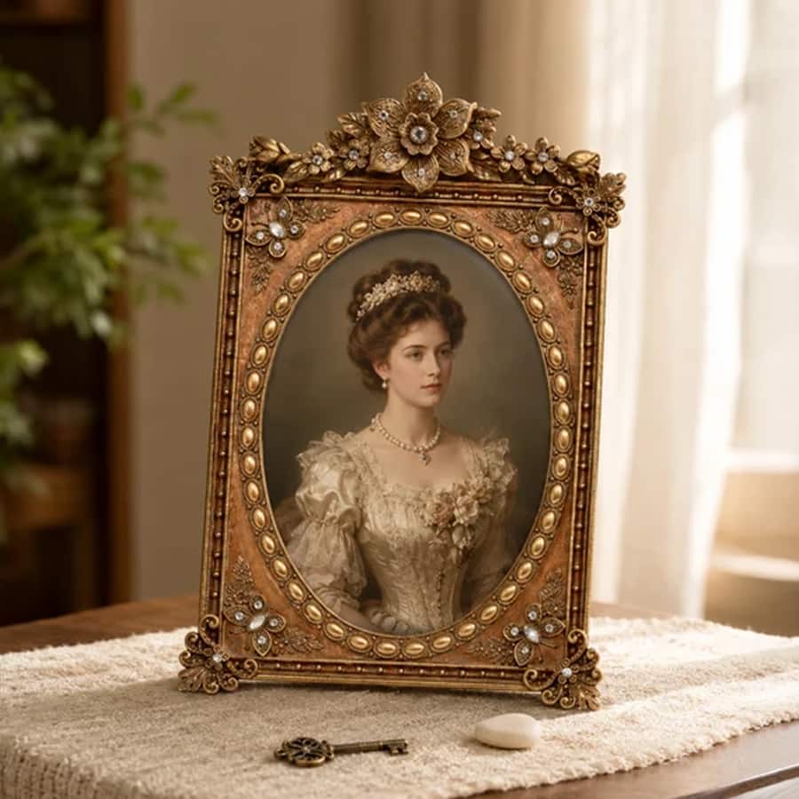 Royal Blossom Oval Photo Frame