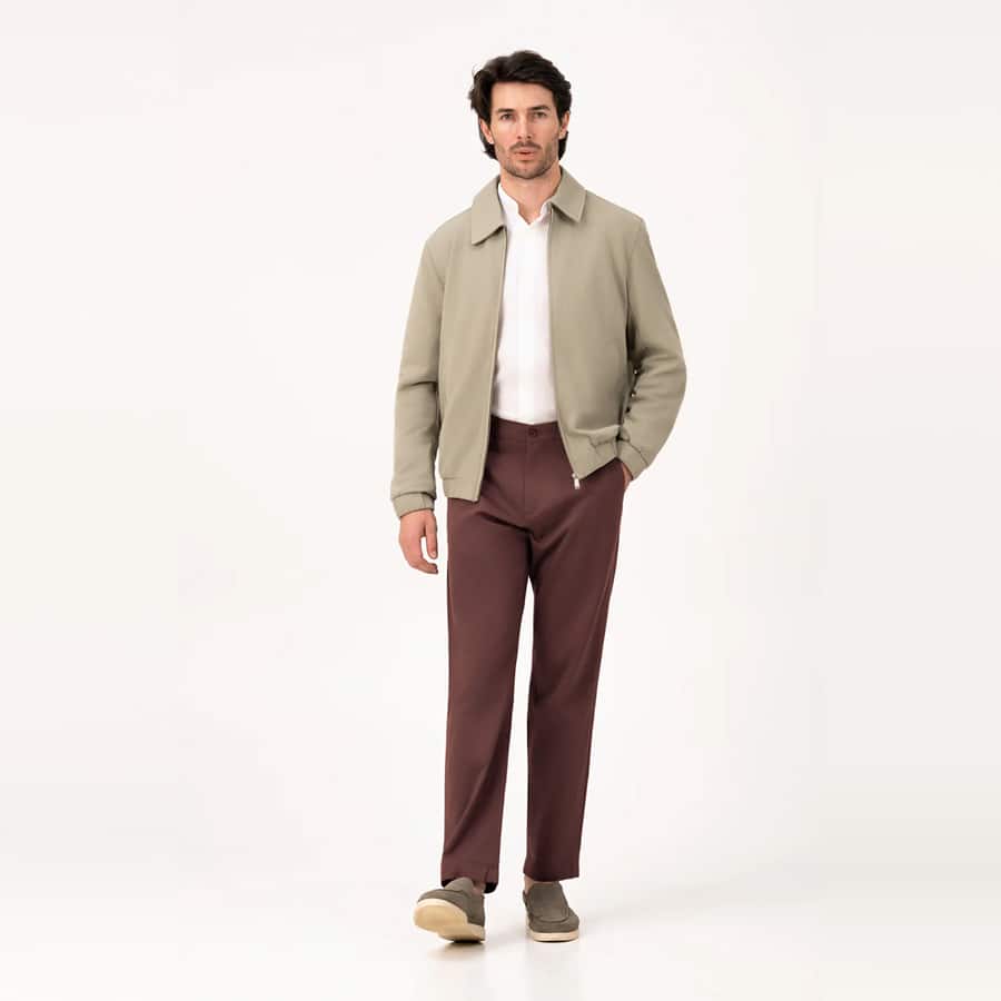 Cognora Brown Relaxed Fit Stretch Chinos
