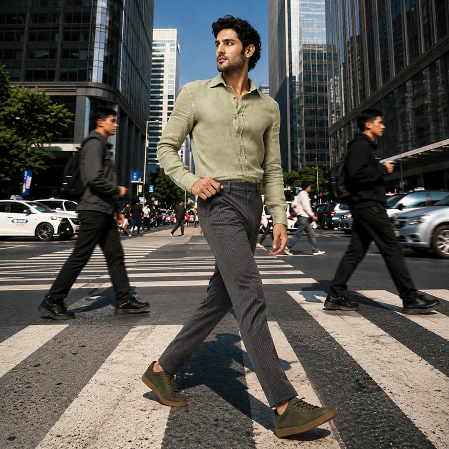 Grey Checks Power-Stretch Pants