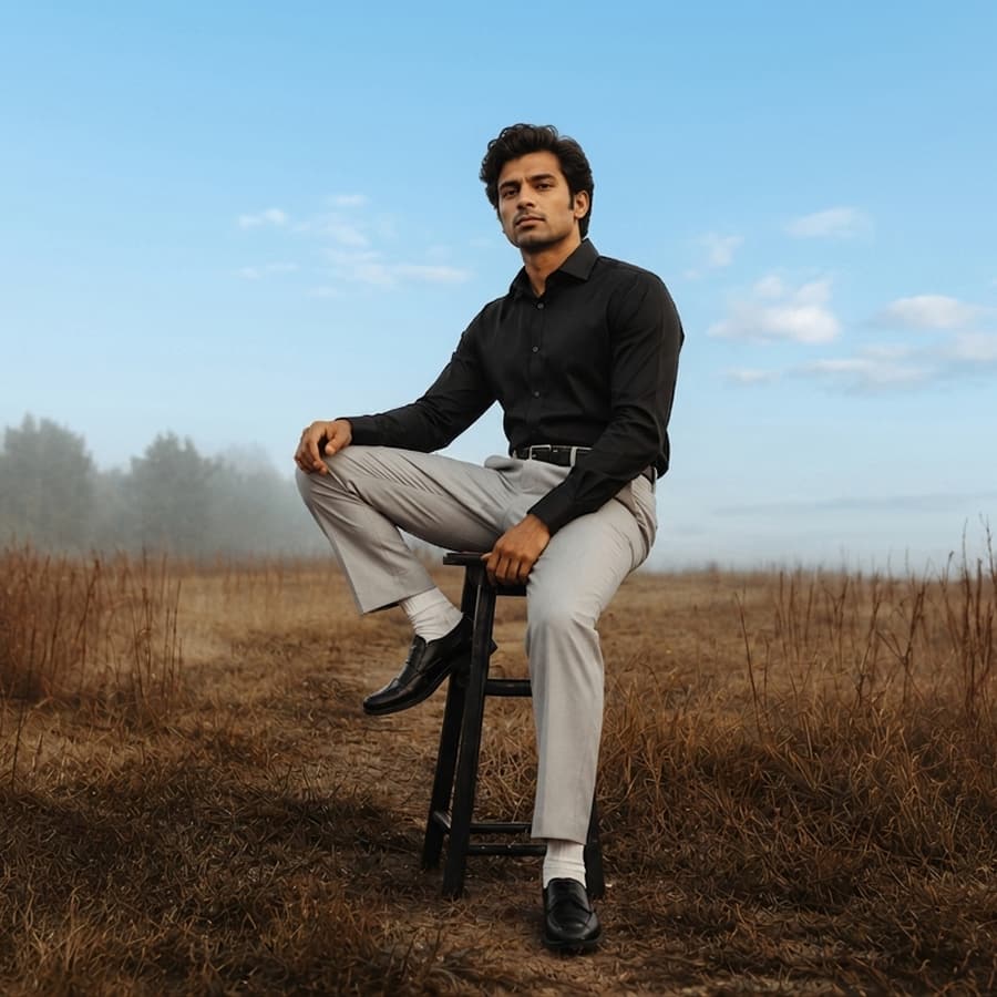 Effortless Grey Slim Fit Stretch Formal Pants