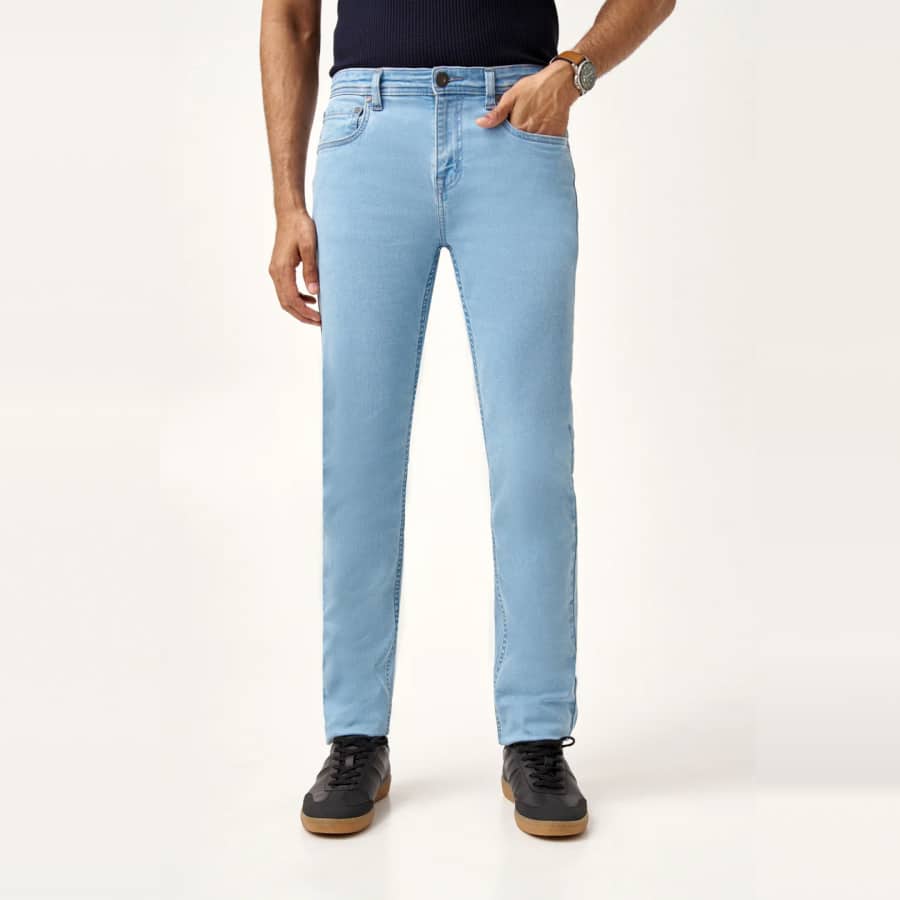 Sky Blue Power-Stretch Slim Fit Jeans