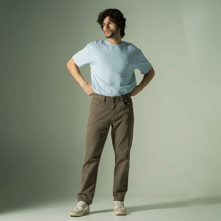Mosstone Olive Relaxed Fit Jeans