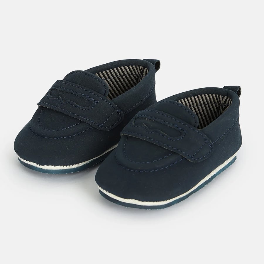 Boys Solid Soft Sole Loafer Baby Shoes – Navy Blue