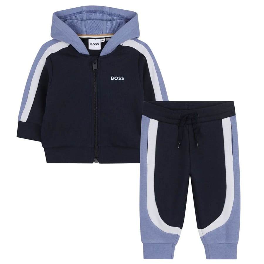 Baby Boys Blue Logo-Print Tracksuit