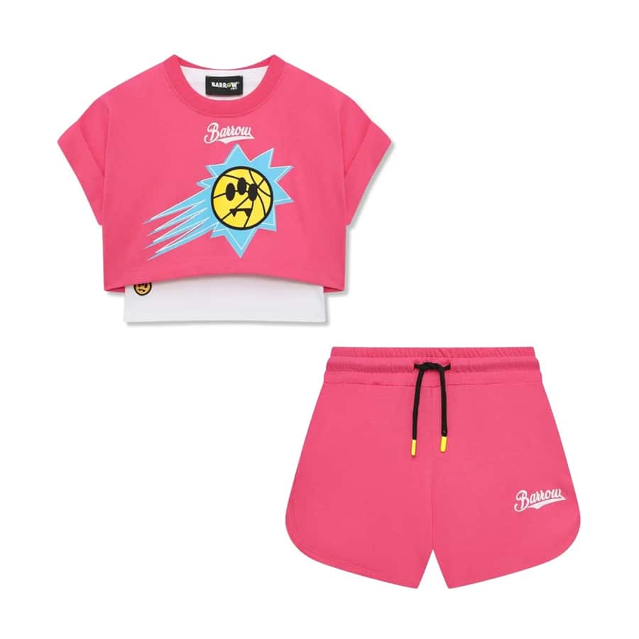 Girls Pink Barrow Basketball Short Set