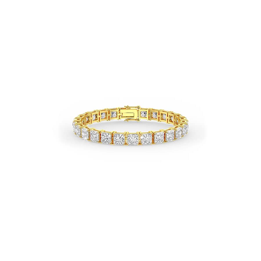Square Shaped Solitaire Tennis Bracelet