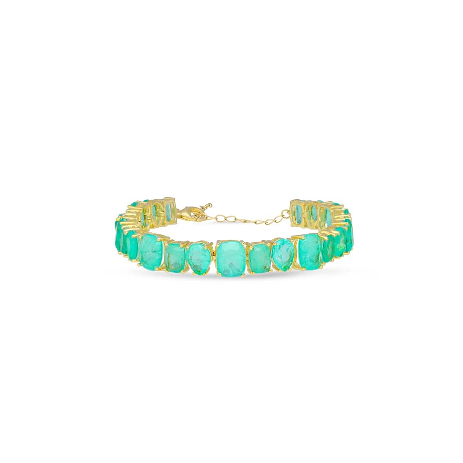 Turquoise Geometric Prism Link Tennis Bracelet
