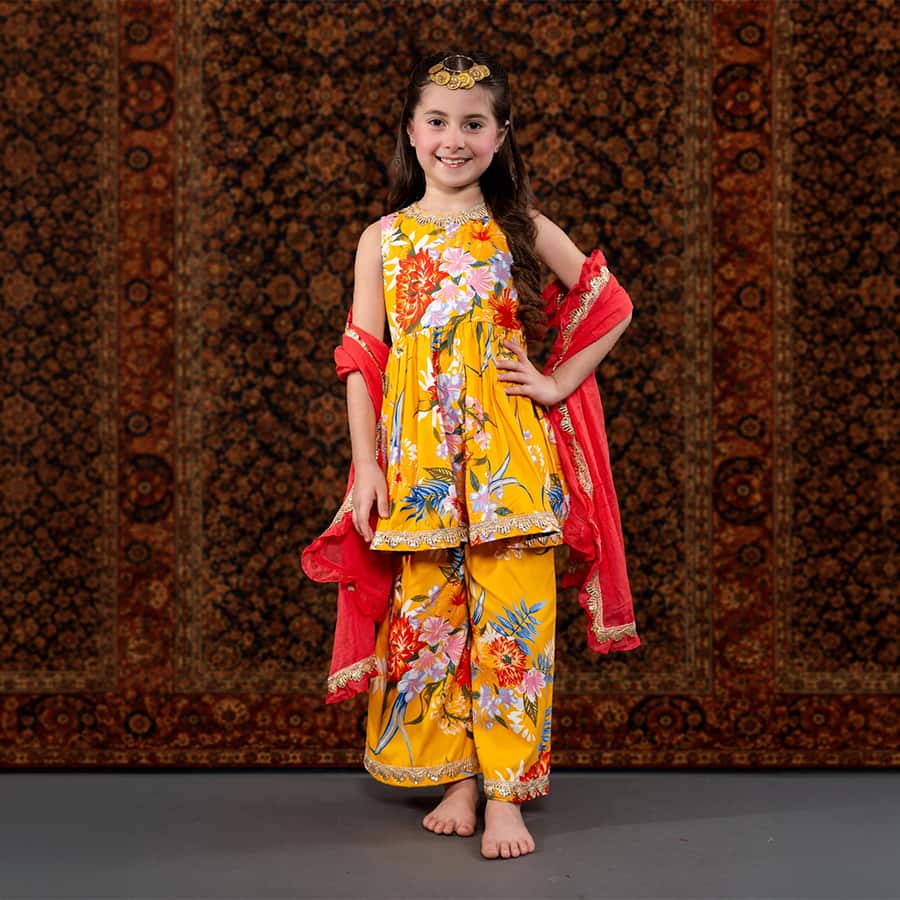 SUNFLOWER - A YELLOW FLORAL SUIT SET
