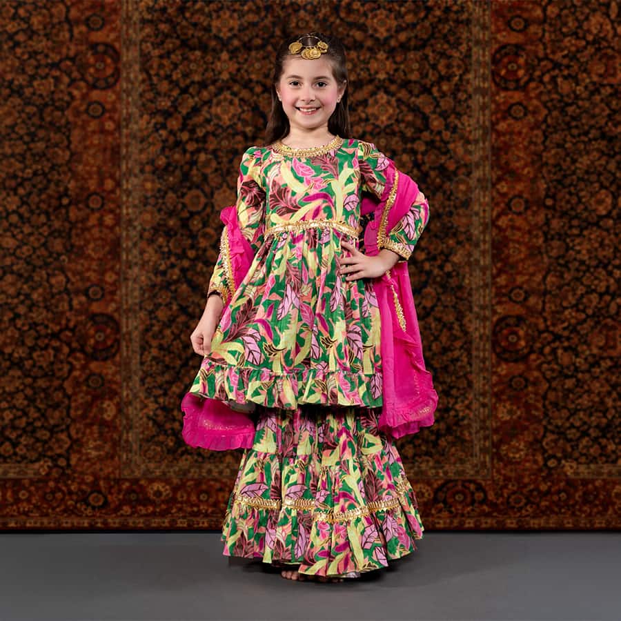 ALIA - A GREEN COTTON SUIT SET