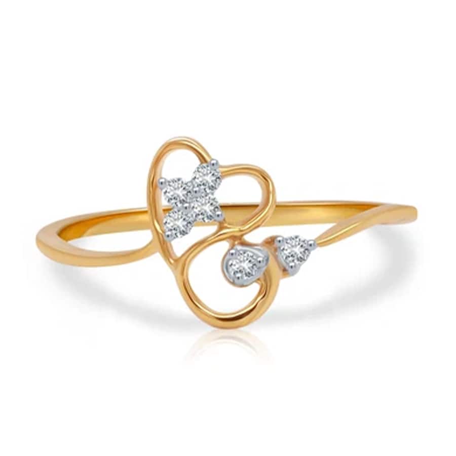 Diamond Studded Floral Ring