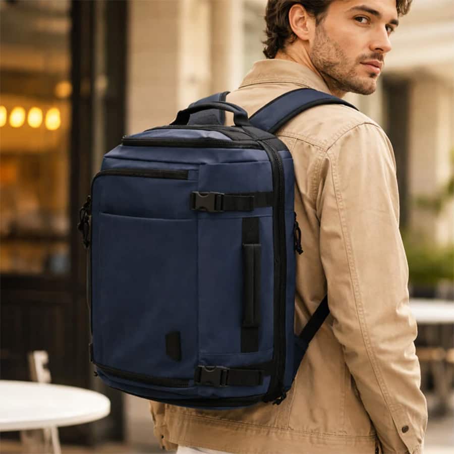 Carry-On Expandable Travel Backpack 38L - Navy Blue